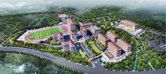 四川達州市高級技工學(xué)校新校區(qū)鳥瞰圖