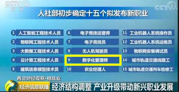 央視欽點(diǎn)！新職業(yè)——數(shù)字化管理師成為搶手“金餑餑”！