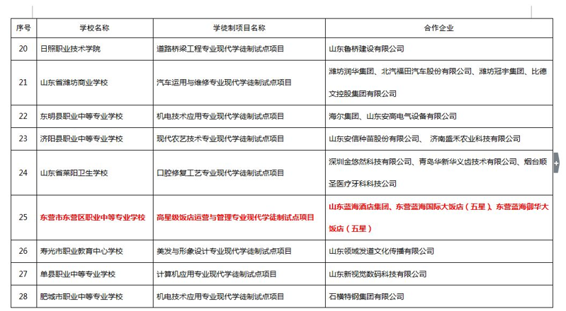 山東藍(lán)海職業(yè)學(xué)校又一專業(yè)入圍山東省現(xiàn)代學(xué)徒制試點(diǎn)建設(shè)項目