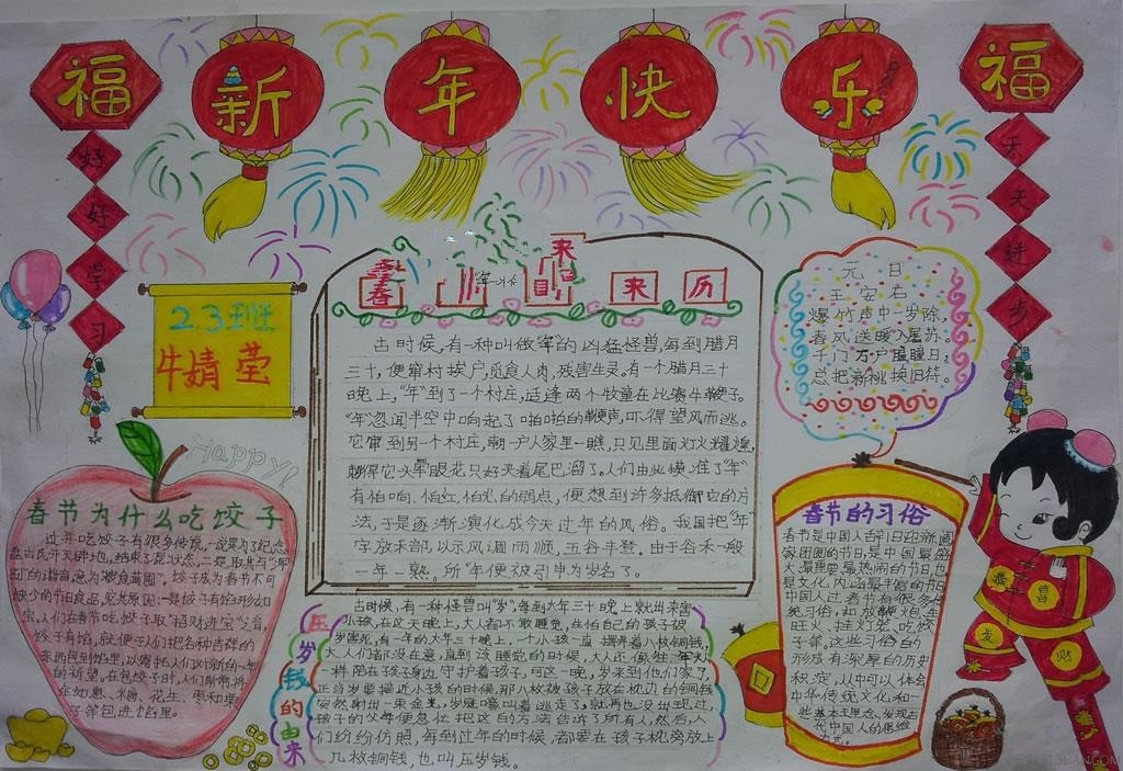 關(guān)于2016春節(jié)的手抄報文字資料