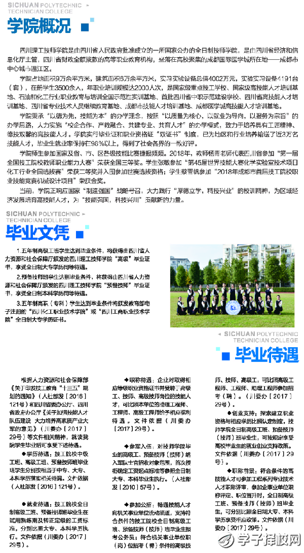 2019四川理工技師學院招生簡章 招生專業(yè)及計劃