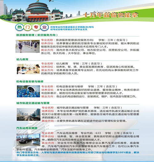 重慶航運(yùn)旅游學(xué)校熱門專業(yè)