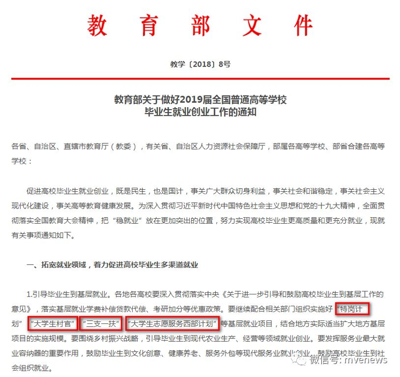 大學(xué)生就業(yè)難？教育部：2020年實(shí)施4個(gè)就業(yè)項(xiàng)目，1個(gè)是鐵飯碗